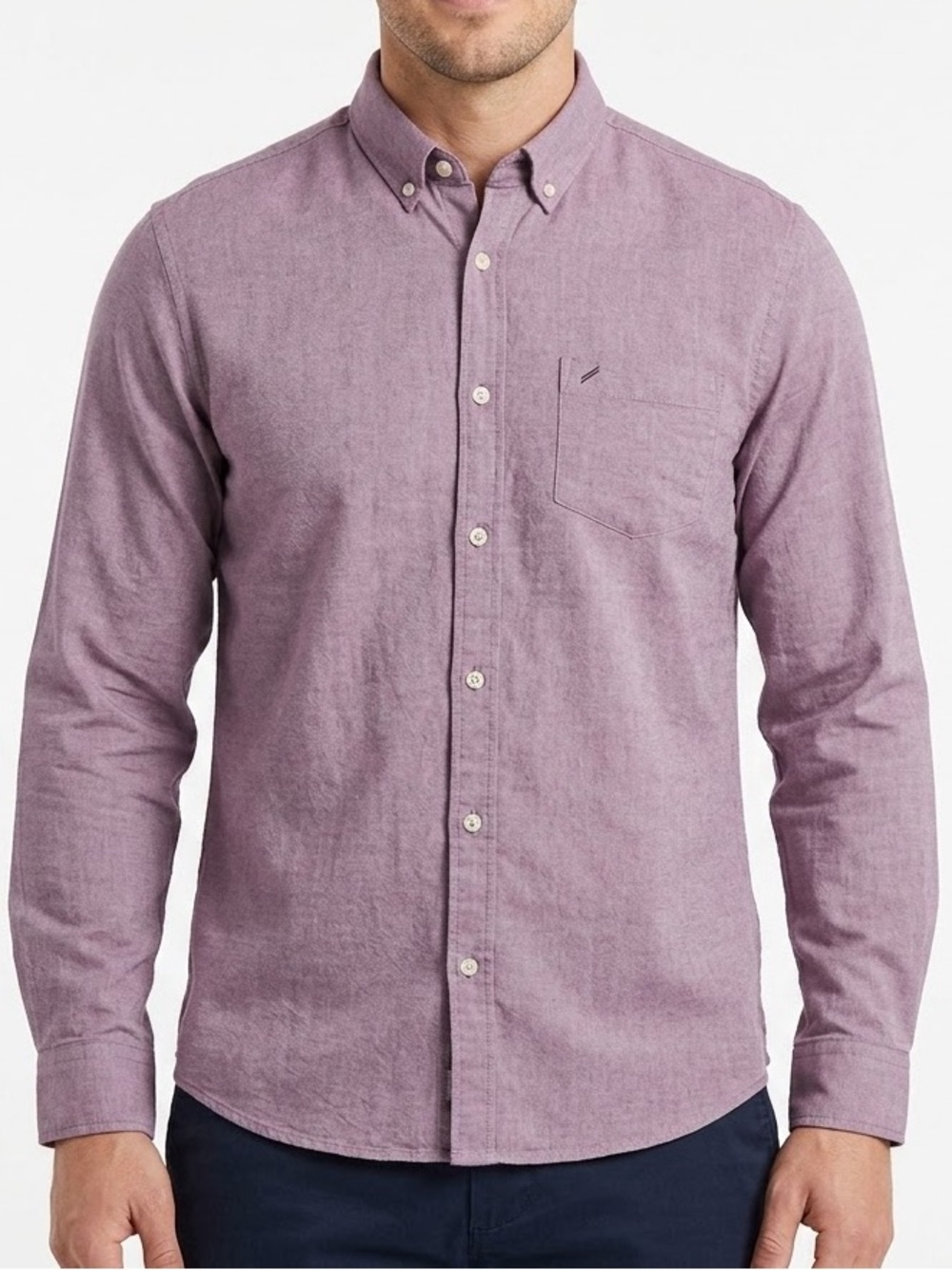 Daniel Hechter Paris Oxford Shirt Mens S Burgundy Regular Fit Button Down